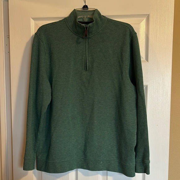 Club Room men’s green quarter zip sweater size large - Picture 1 of 8